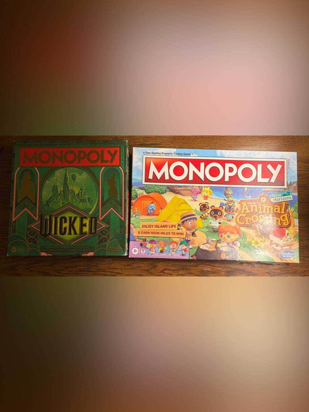 Monopoly Wicked and Animal Crossing